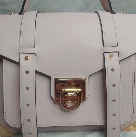 Michael Kors NWT Powder Blush Leather Manhattan Satchel Crossbody - Picture 5 of 10